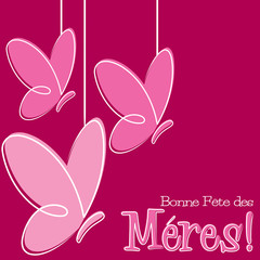 Hand Drawn French Happy Mother's Day card in vector format.