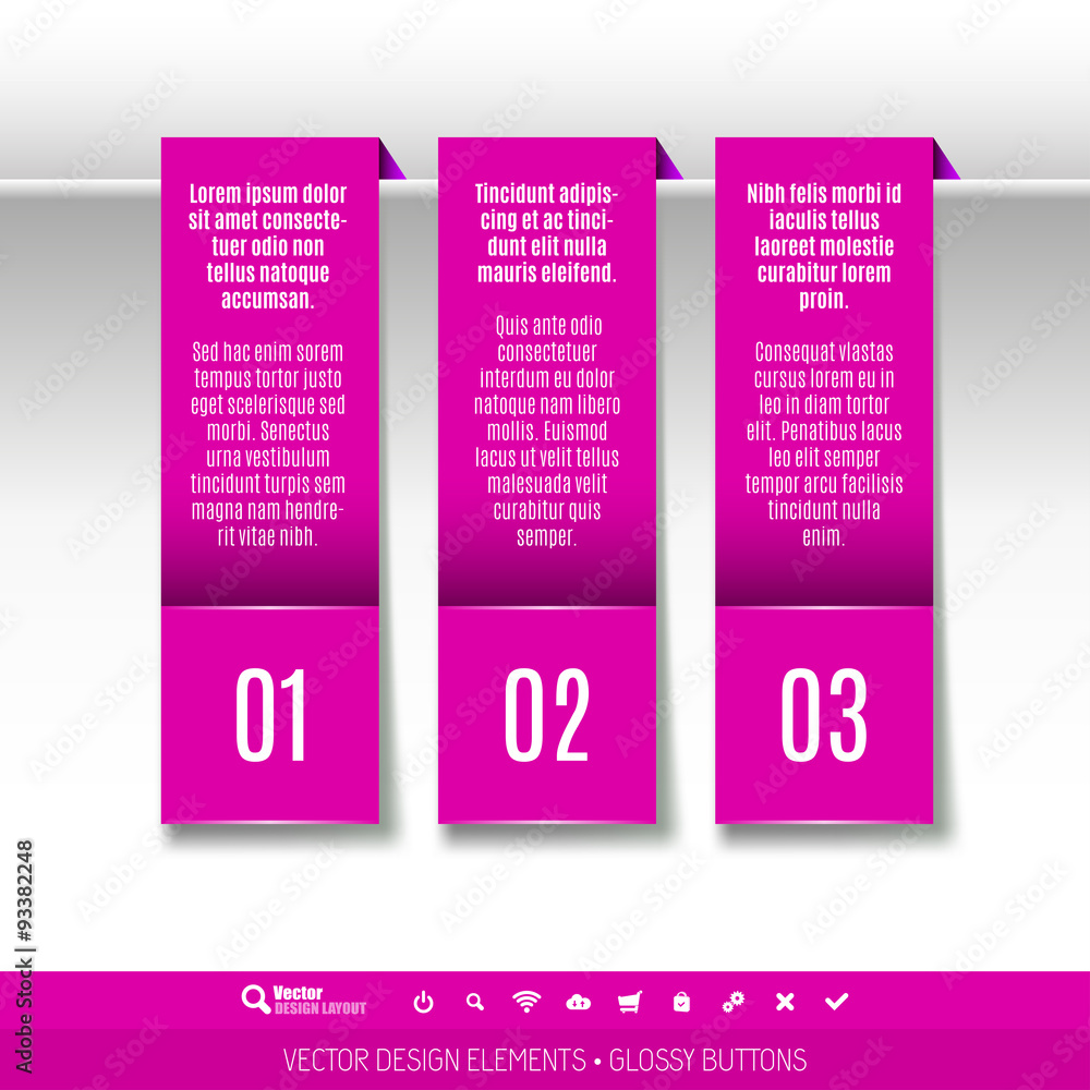 Poster vector tabs as design elements for business layouts.