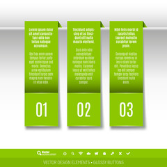 Vector tabs as design elements for business layouts.