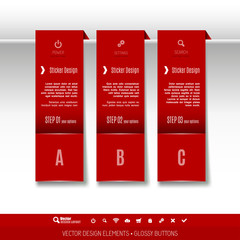 Vector tabs as design elements for business layouts.