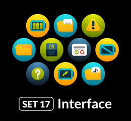 Flat icons vector set 17 - interface collection