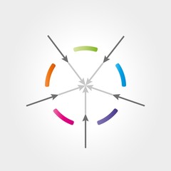 abstract color circle with arrows