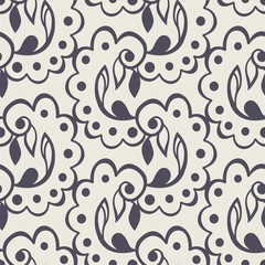 seamless floral pattern consists of tracery elements. Vector illustration.