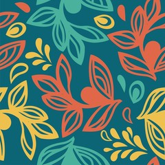 seamless floral pattern consists of tracery elements. Vector illustration.