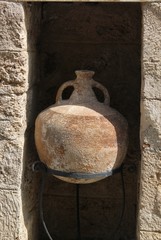 Antique jars and amphorae raised by archaeologists from the bottom of the Aegean Sea