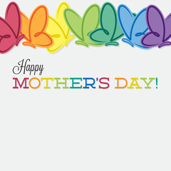 Fototapeta na wymiar Line of butterflies Mother's Day card in vector format.