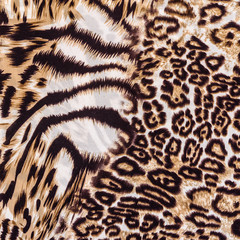 texture of print fabric striped leopard