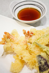 Japanese Cuisine - Tempura Shrimps with sauce