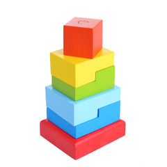 bright children's pyramid isolated on white background