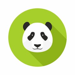 Panda Head icon vector on a white background. 