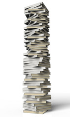 pile of books isolated on white