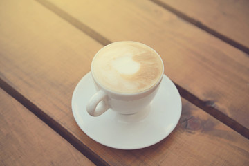 Vintage latte art coffee