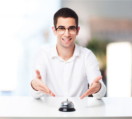 man offering a button