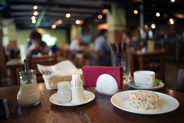 Italian restaurant serving table background
