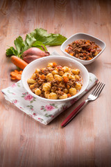 homemade gnocchi with ragout sauce