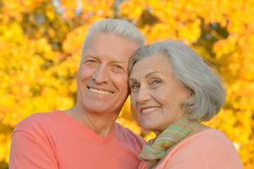 Senior couple in park