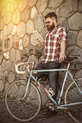 Handsome big moustache hipster.