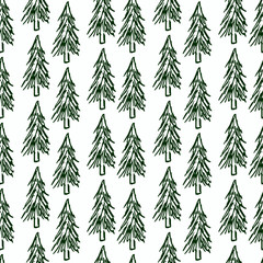 Christmas tree. Seamless pattern. Spruce forest.