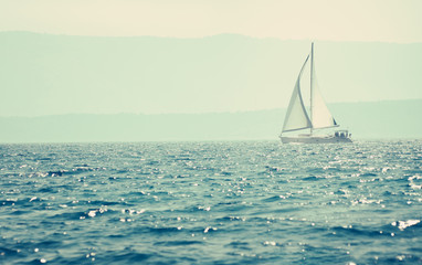 Sailing yacht on the sea