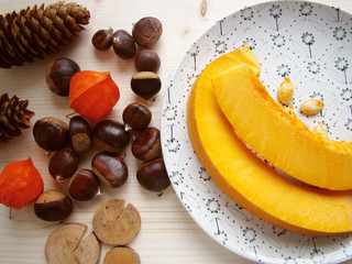 food of the autumn, autumn fruit background