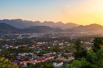 view point sunset in luang prabang, laos.