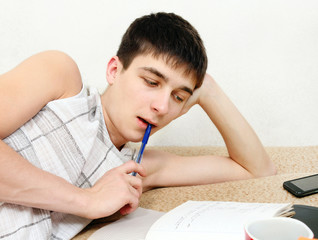 Teenager doing Homework
