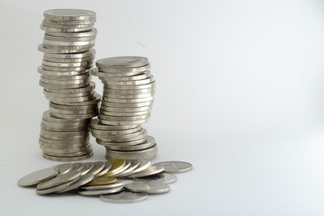 Thai baht money on the white floor 