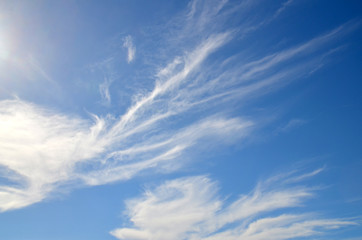 Obraz premium Blue sky with clouds background.