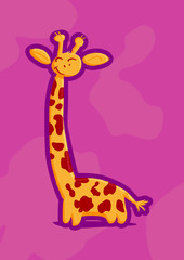 portrait of smiling yellow giraffe