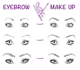 eyebrow make up hand drawn illustration