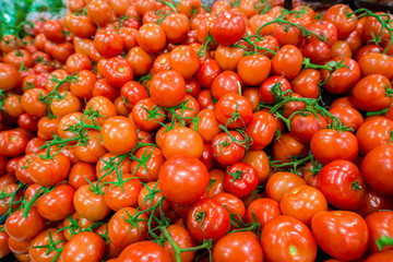 Tomatoes on the supermarket display