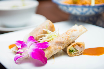 peking duck roll with sauce