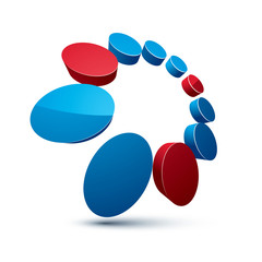 3d unusual company idea design element, abstract vector geometri