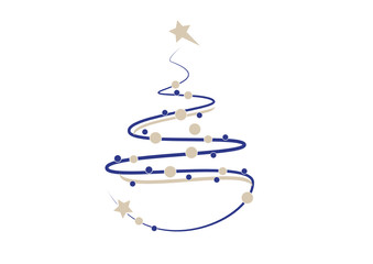 weihnachtsbaum - blau/beige
