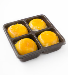 four bean cake on white background