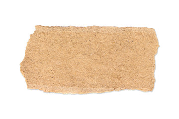 brown torn paper on isolated white with clipping path.