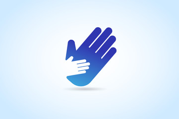 Fototapeta na wymiar Hands care silhouette logo concept