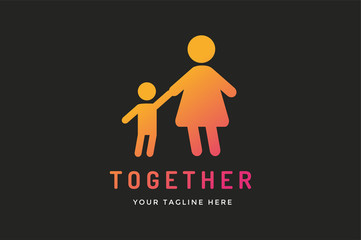 Happy family vector logo template