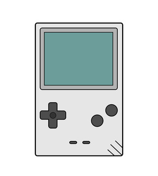 Handheld Game Console, a hand drawn vector illustration of a handheld gaming device