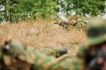 russian special squad engaged in the exploration of the area