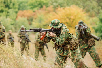 russian special squad engaged in the exploration of the area
