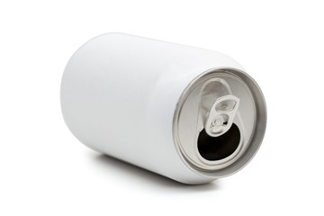 aluminum cans on the white background