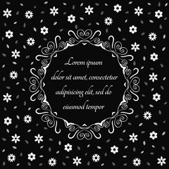 Vintage frame on floral background. Vector illustration.