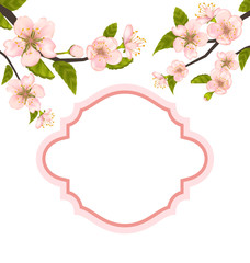 Fototapeta premium Spring Elegant Card with Blossoming Tree Branches