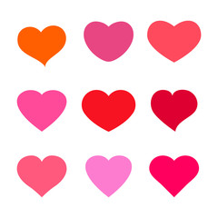 Heart icon set. Valentine Day 's collection. Vector illustration.
