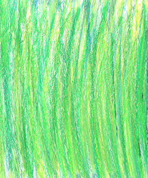 Green Wax Pastel Crayon Spot Isolated On White Background
