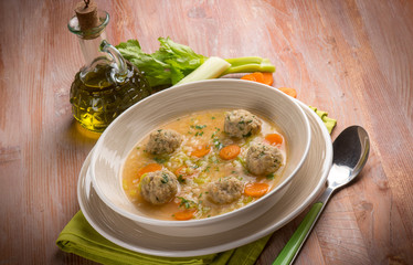 soup with meat balls