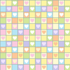 Valentine seamless pattern with hearts and cages. Vector illustration.