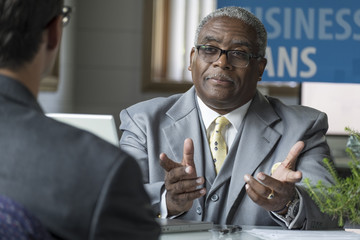 Business banker meeting with a client