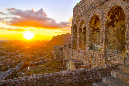 tempio di Giove Anxur al tramonto